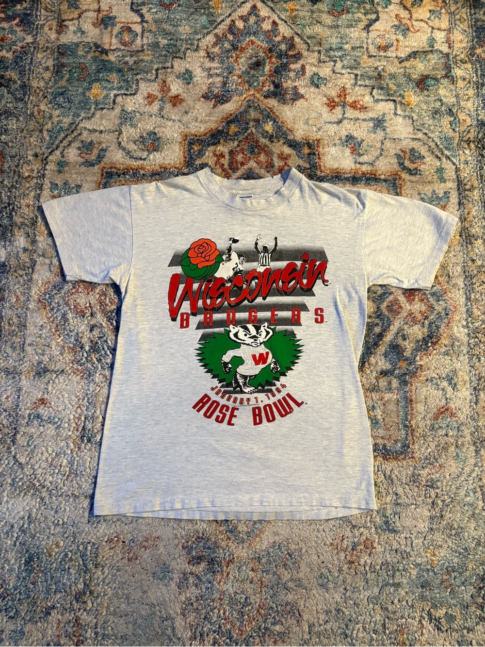 Vintage Wisconsin Badgers Rose Bowl T-short Medium